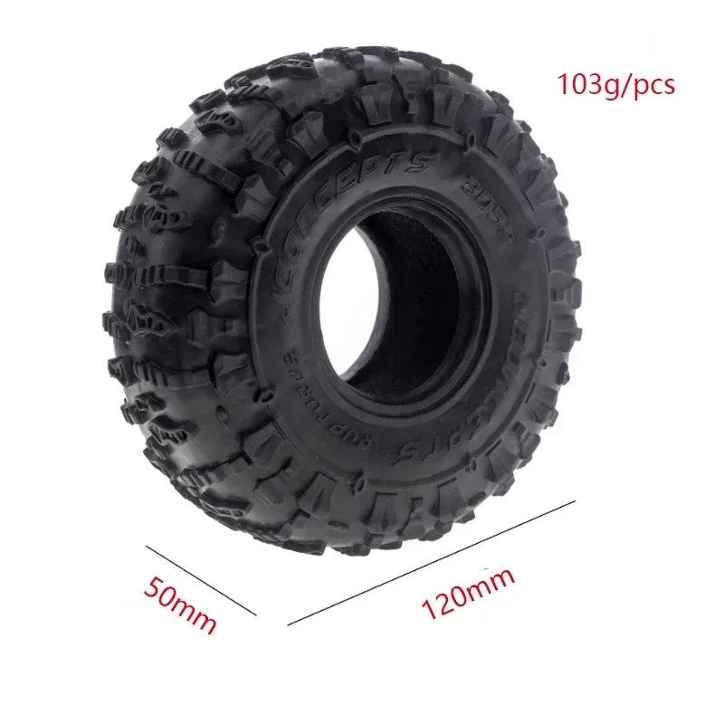 Pneus de roda de borracha para RC Crawler, 1.9 ", 120X50mm, 1/10 RC, TRX4, TRX6, Axial SCX10, AXI03007, 90046, BRX10, 90018