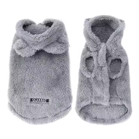 Soft Fleece Pet Dog Clothes Cute Hoodie Coat For Small Medium Dogs Cats Autumn Winter Puppy Hooded Jacket Sweater Pug Apparel
