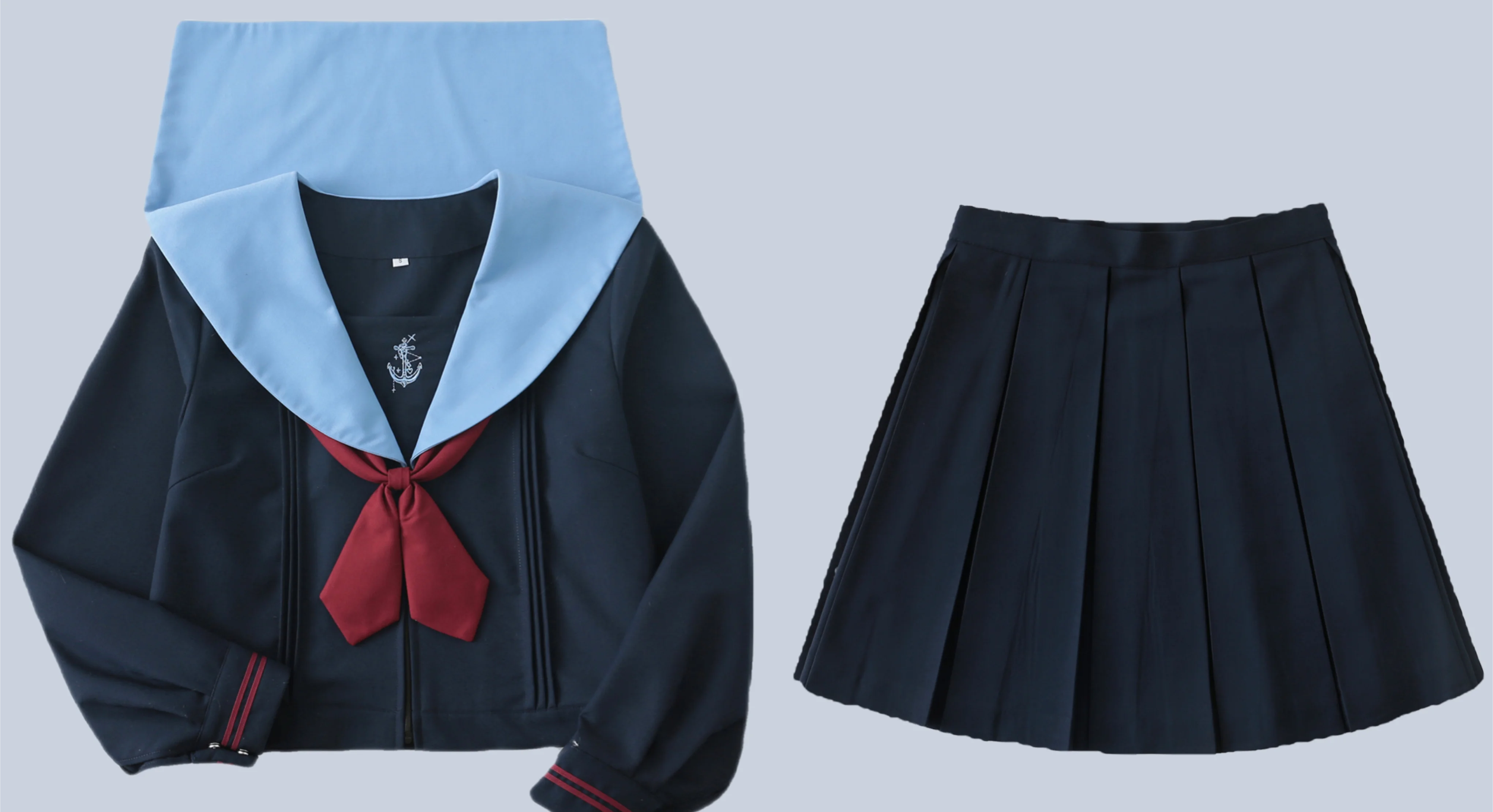 Tenues de marin de style japonais, uniforme JK, haut à manches courtes longues, jupe plissée, assressenti, imbibé pour les filles, bleu foncé, été, nouveau, 2024