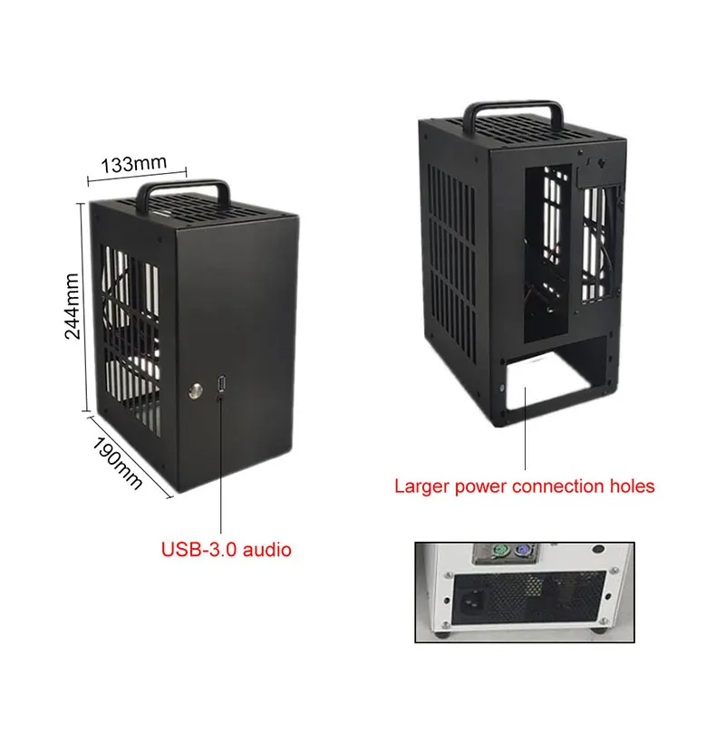 D19 Pro version kapazität 6,1 L Mini ITX Chassis Spiel Computer Unterstützung Grafikkarte RTX2070 I7 Kleinste Unabhängige Display Fall – Detail 4