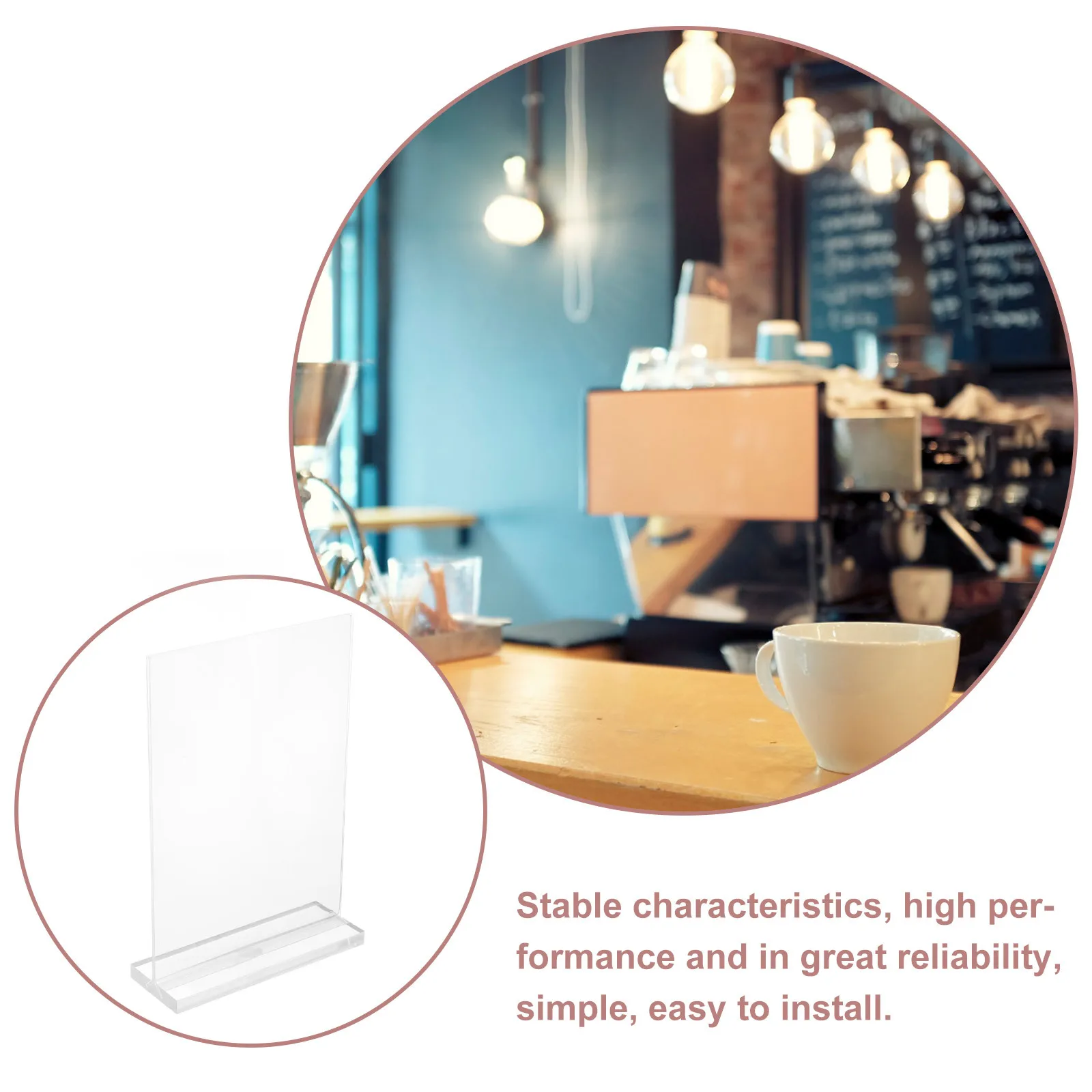 2 قطعة A6 واضح الاكريليك T-شكل عرض حامل علامة مزدوج الوجهين ل القائمة سعر التسمية الطيارة منضدية متجر بيع بالتجزئة مكتب فندق #3