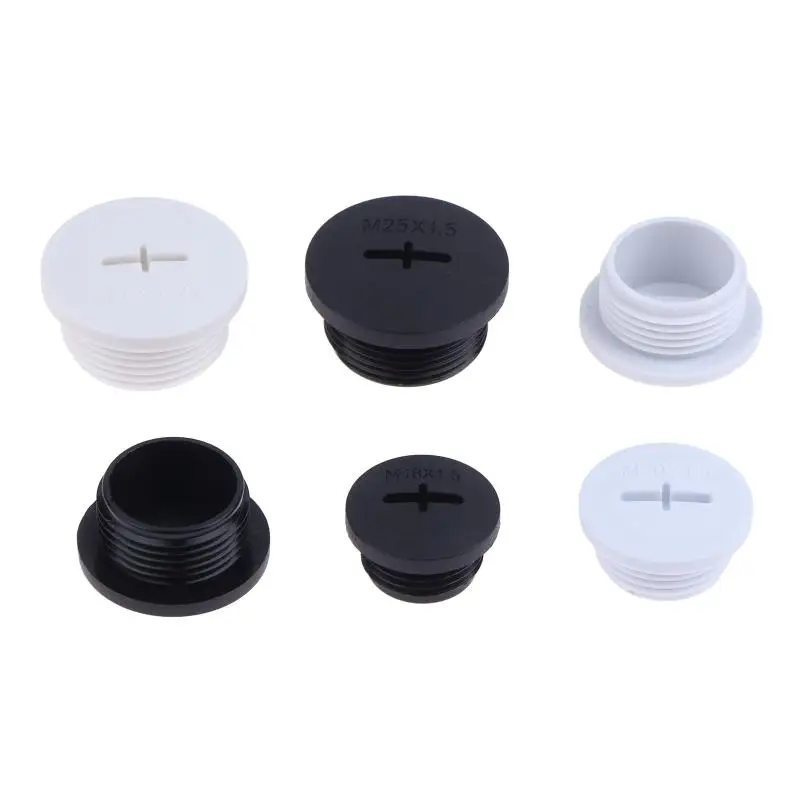 New 10Pcs Cross Shaped Plastic Plugs Nylon Waterproof Quality Threaded Hole Plugs M16X1.5 M18X1.5 M20X1.5 M22X1.5 M25X1.5