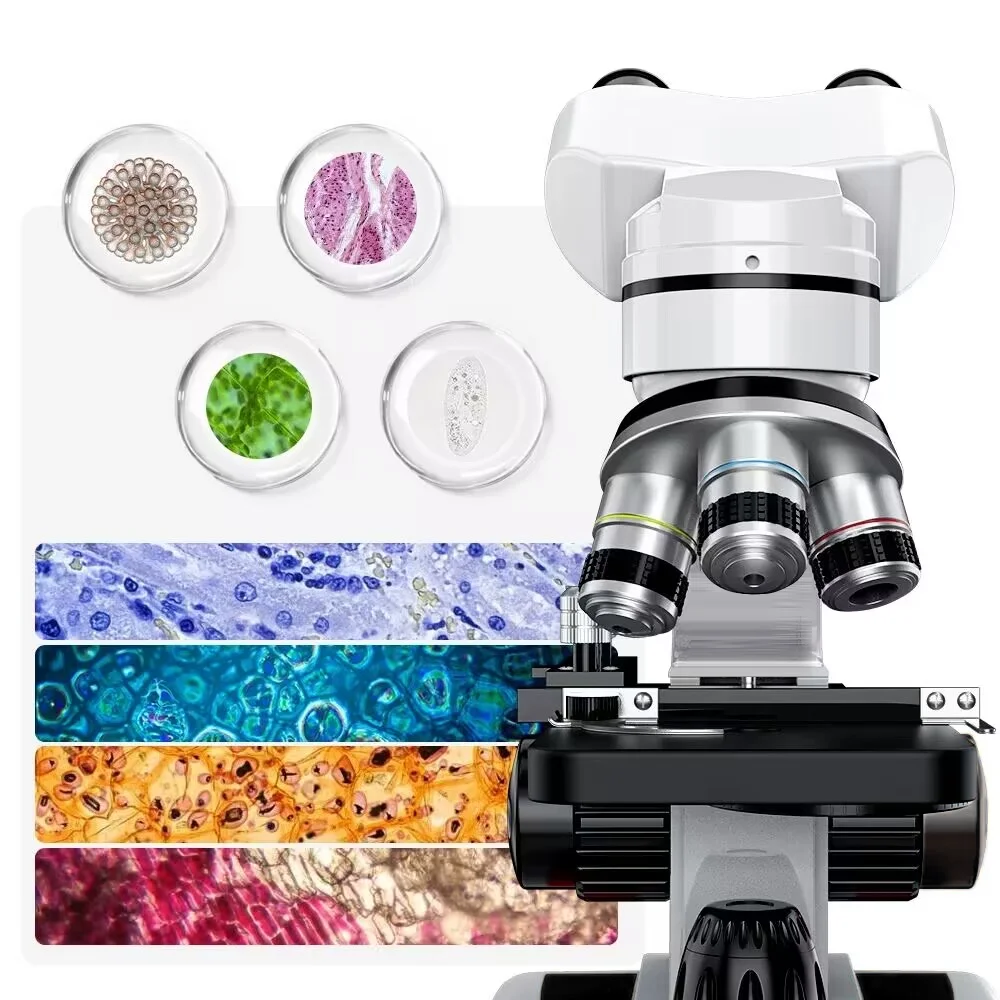 15000X Biological Binocular Compound Microscope With Dual LED Lighting Professional Microscope Camera With 4.3 Inch LCD For Lab