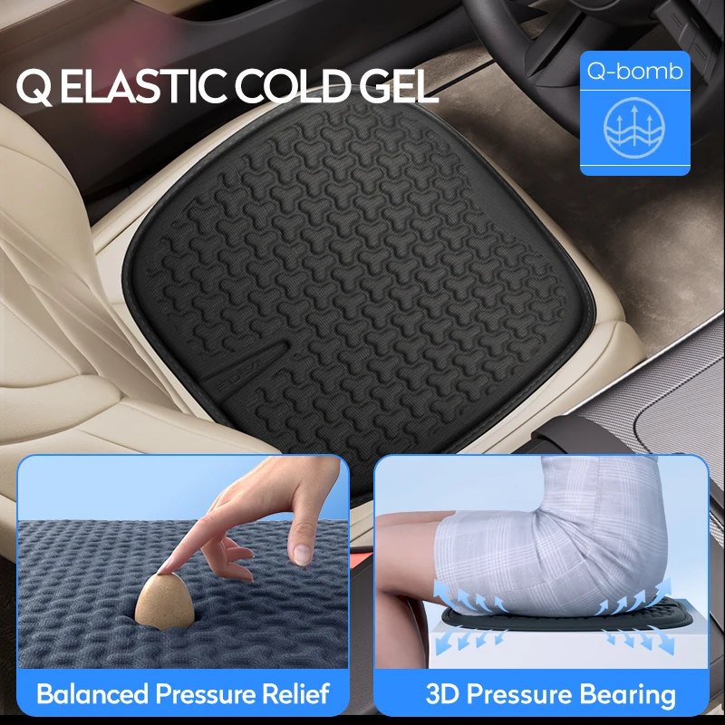 Summer 3D Breathable Gel Car Seat Covers Y Convex Design Seat Cushion for Universal Car Cool Full Set Front Rear Seat Pad Covers