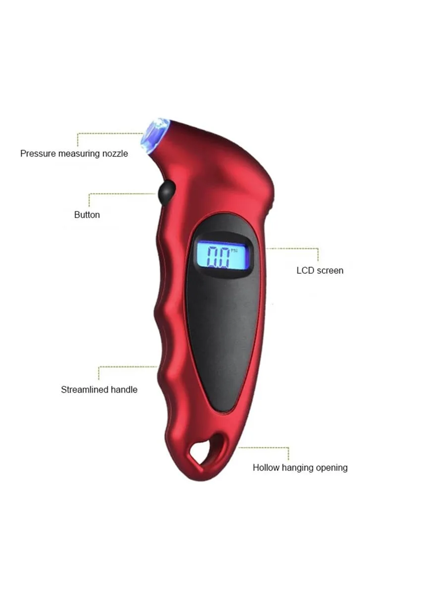 Precision Digital Display Electronic Tire Pressure Gauge Barometer Tire Pressure Gauge Auto Tire Pressure Tester Detector Monito