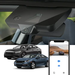 Dash Cam for Honda Civic 10 10th 2021 2020 2019 2018 2017 2016 & Insight 2019 to 2022,Fitcamx Car DVR 4K WIFI APP LHD RHD