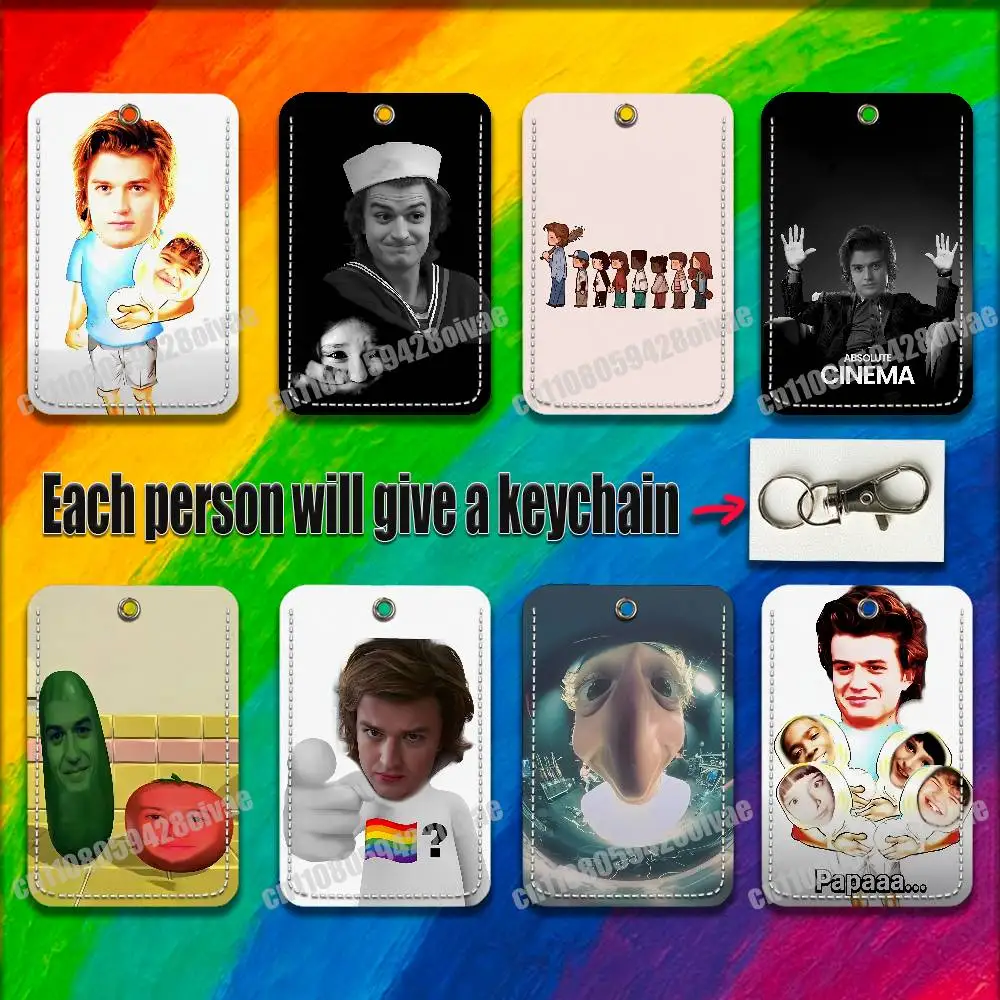 

America USA Actor J-Joe Keery For ID Clips Credit Bank Bag Bus Meal Card Holder Cover Pocket Decoration Keychain