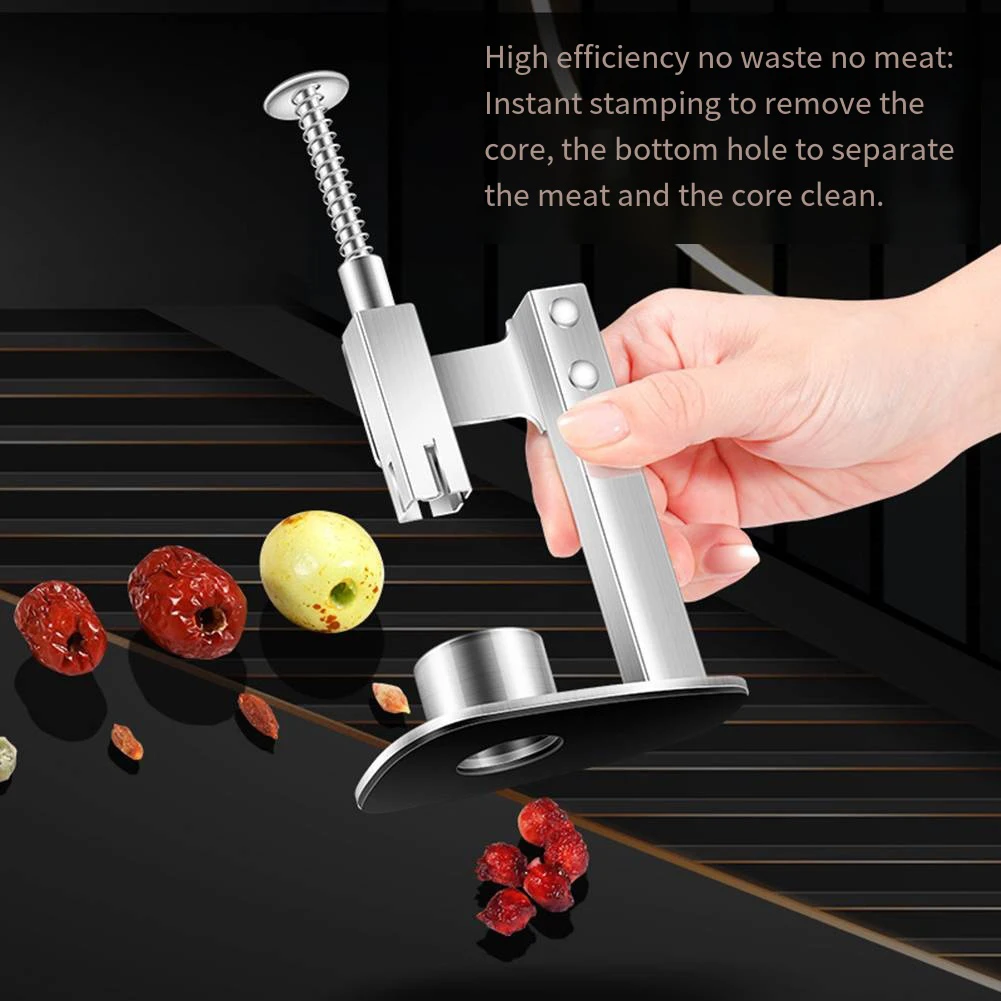 Stainless Steel Red Dates Corer Manual Jujube Pitter Cherry Olive Fruit Core Remover -Seed Push Out Tools Kitchen Accessories