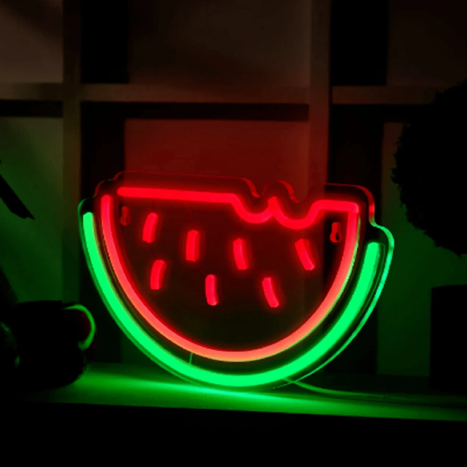 Watermelon Neon Sign USB Operated Acrylic LED Neon Light Fruit Art Decorative LED Light Signs for Kids Home Bar Birthday Party