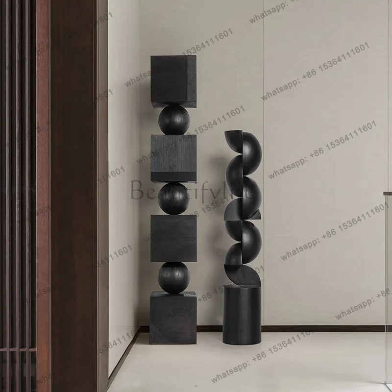 

yj21 Infinity Pillar: Декоративная скульптура из массива дерева от пола до потолка для входа в клуб, абстрактное произведение искусства