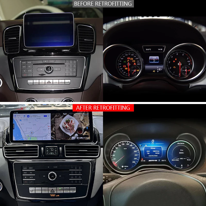 2015-2019 W166 Car Modification Upgrade Central Control Instrument Touch Display Large Screen for GLE GLS