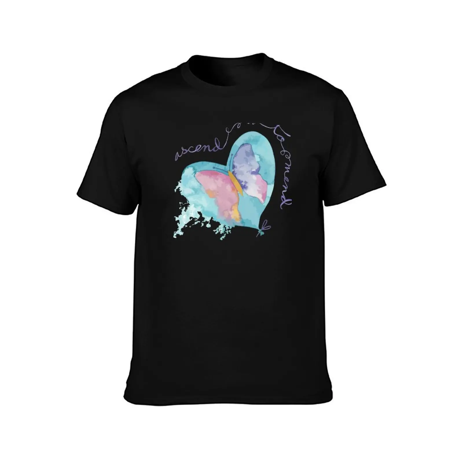 Ascend to Mend T-Shirt, Summer Casual Cotton Tee, Oversized Streetwear Tops, Vintage Graphic Print, Loose Fit Short Sleeve