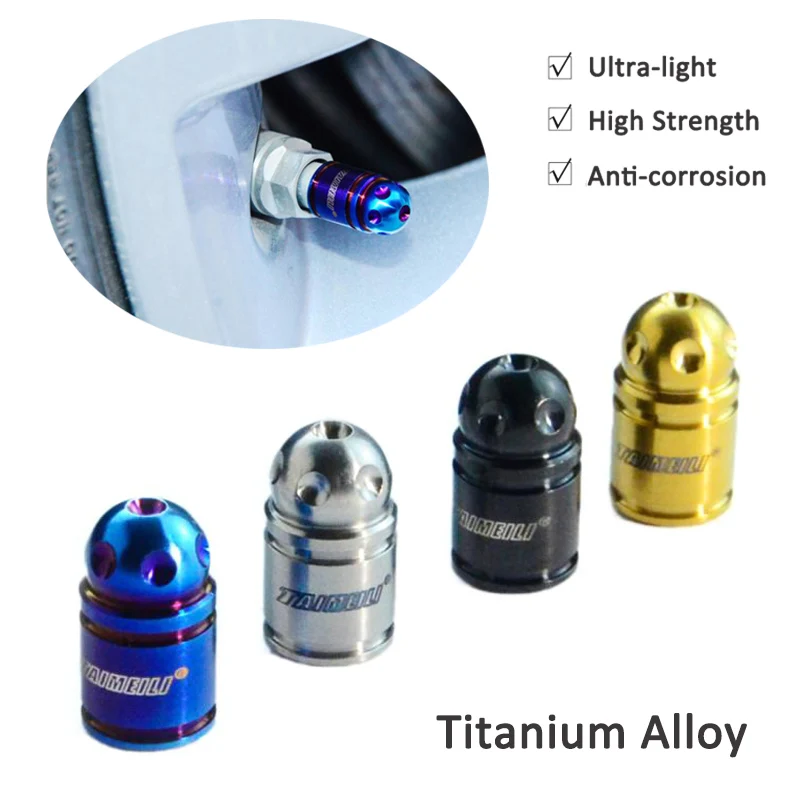 

1pcs Titanium Alloy Car Wheel Tire Valve Caps Tyre Rim Stem Covers Airdust Waterproof For Automobiles Motorcycles Trucks Bikes