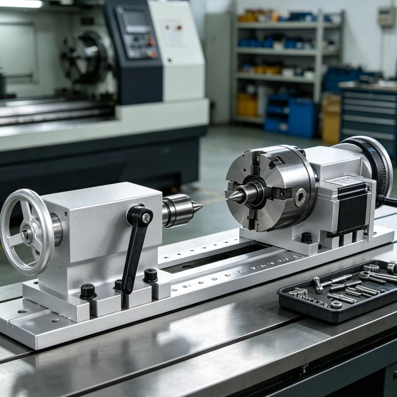 K5M-6-100AB CNC Rotary A-axis Indexing Head, Nema23 57mm Stepper Motor, 100mm 3/4 Jaw Chuck for Woodworking Engraving Machine