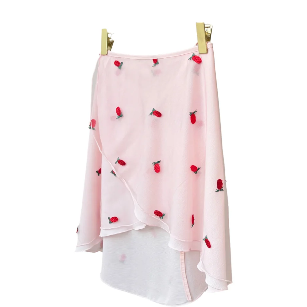 Saia de balé dupla camada abacaxi bordado saia de dança adulto macacão menina praticando ballet mini saia imagem