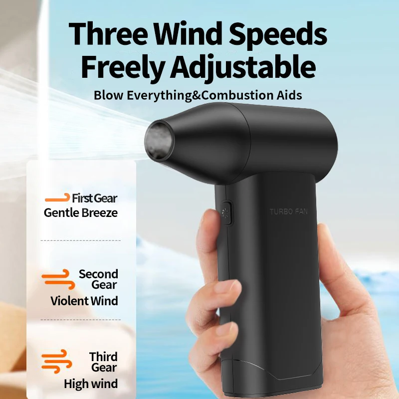 Turbo Fan Mini Handheld Violent Fan Air Duster for Indoor Outdoor Camping Coal Burning Digital Equipment Cleaning  Studio