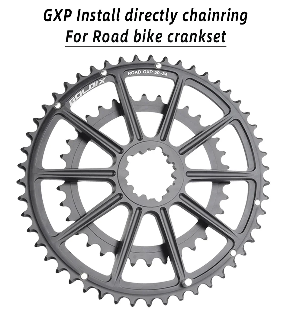 GOLDIX Ultraleichte Rennrad-Kurbelgarnitur Doppelkettenblatt 50-34T/52-36T/53-39T 165/170/175mm Vollständig CNC-gefräster Kurbelarm für Rennräder – Detail 6