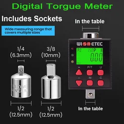 High Precision Digital Torque Meter 0.1-340 N.m Adjustable Torque Meter Adapter Professional Electronic Torque Ratchet Wrench OK