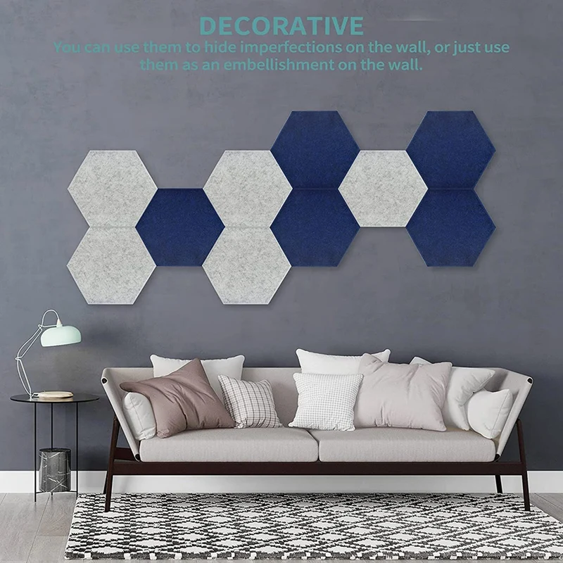 16Pack Acoustic Panels Hexagon Soundproof Wall Padding,Sound Dampening Panels,For Wall Decoration And Acoustic Treatment