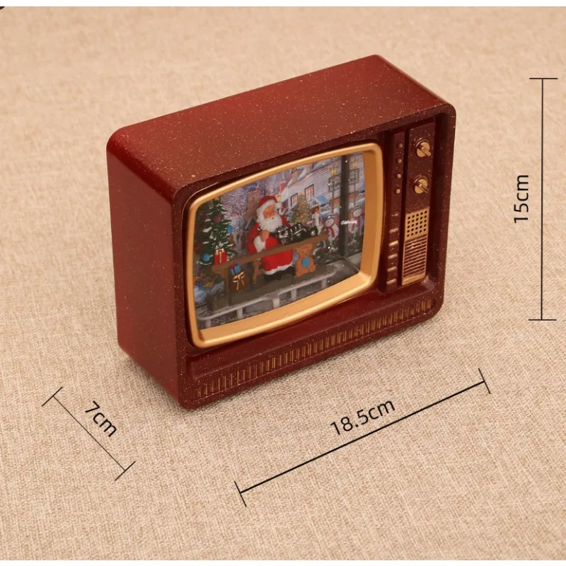 New Christmas Music, Snow Splashing Water Injection TV, Night Light Gift Ornaments, Christmas Decorations, Music Box