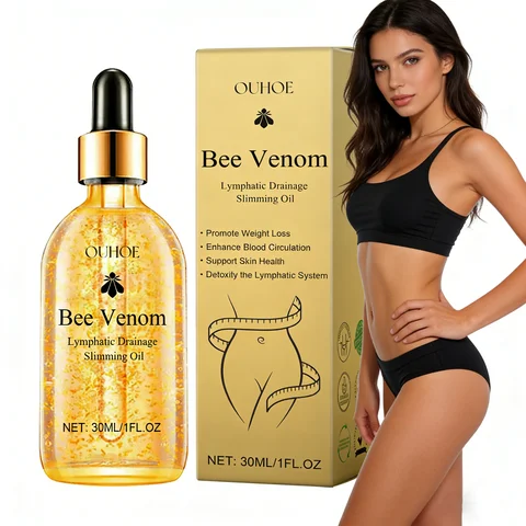 Aceite adelgazante con veneno de abeja, drenaje linfático, pérdida de peso, reafirmante corporal, hidratante, quemagrasas, aceite de masaje anticelulítico