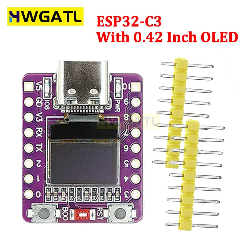 ESP32-C3 OLED Development Board With 0.42 Inch OLED Module Ceramic Antenna Wifi Bluetooth ESP32 Mini Development Board