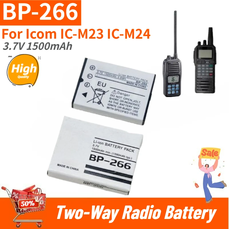 

BP-266 High Quality Two-Way Radio Battery 3.7V 1500mAh for Icom IC-M23 IC-M24 Brand New Replacement Battery