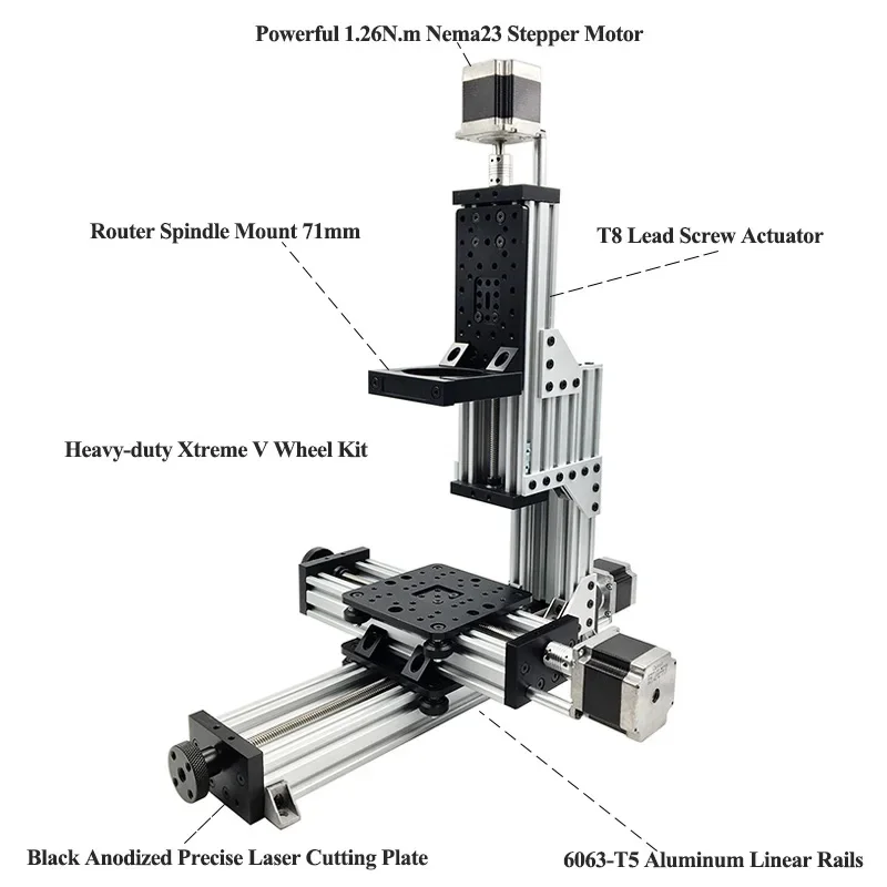 OpenBuilds MiniMill 3-Axis CNC Mechanical Kit DIY Desktop Frame for Engraving MDF Wood Acrylic Metal PCB Cutting Milling Machine - view 3
