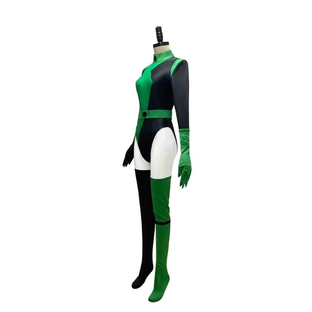 Shego Cosplay Traje para Mulher, Macacão Disfarçado, Fato Carnaval Halloween