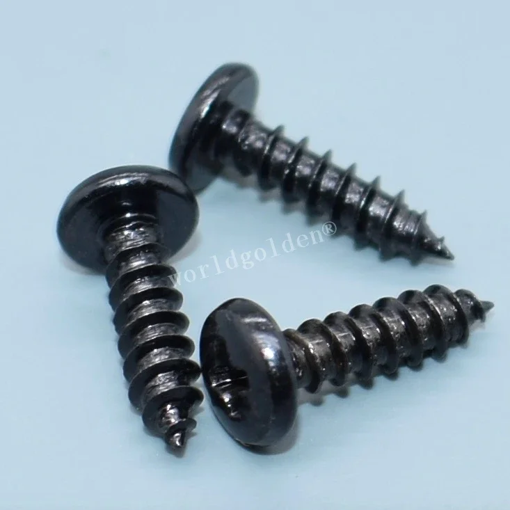 worldgolden 100pcs auto metal Cross Recessed Round Head Tapping Screw