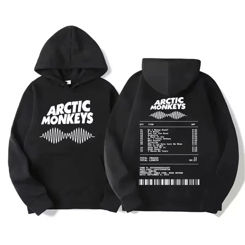 

Men's Retro Rock Arctic Monkeys Hoodie - Music Album Pattern Print, Hip Hop Style Oversized Vintage Hooded Sweatshirt