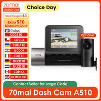 70mai Dash Cam A510 2024 New Global 140FOV 1944P HDR ADAS GPS Car Camera 70mai A510 DVR Support Rear Cam 24H Parking Monitor