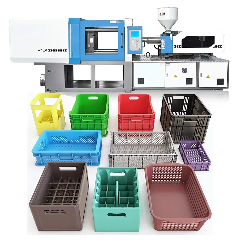 Plastic Fruit Vegetable Packing Supermarket Shopping Basket Foldable Crates Production Injection Molding Machine