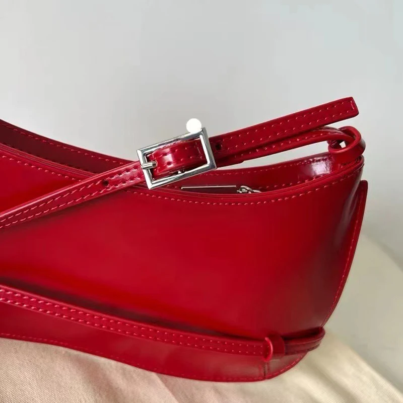 LOHASYS Luxury Design City Women\'s Handbag Red Patent Leather Shoulder Bag 2024 Fashion Underarm Envelope Bag Coin Purse ZADG