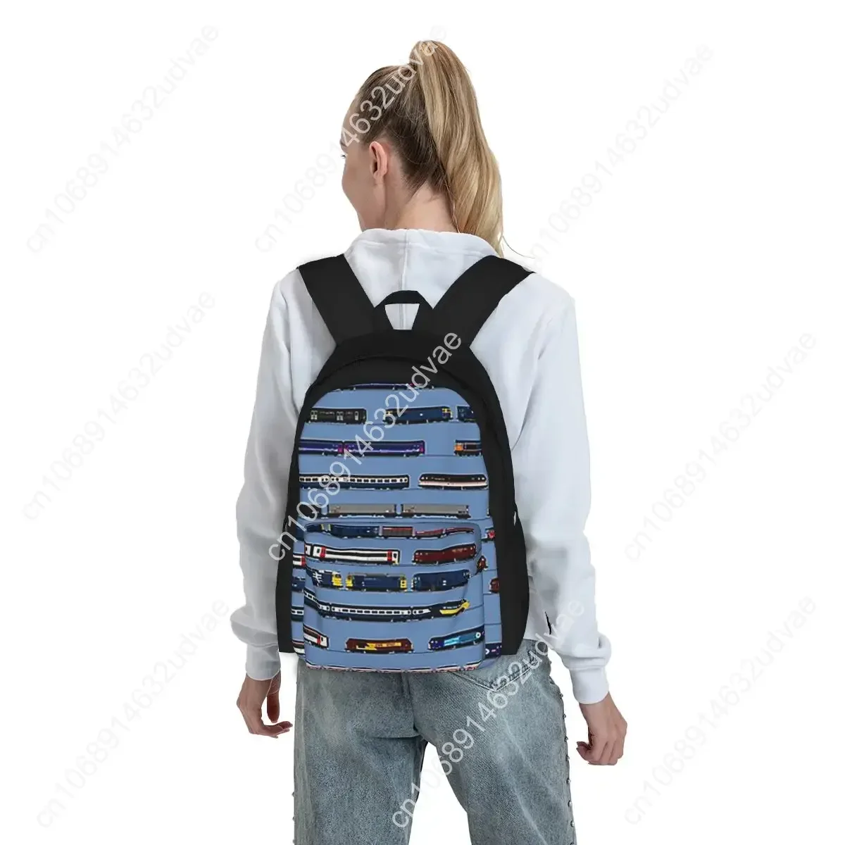 British Trains Backpacks Boys Girls Bookbag Students School Bags Cartoon Kids Rucksack Laptop Rucksack Shoulder Bag