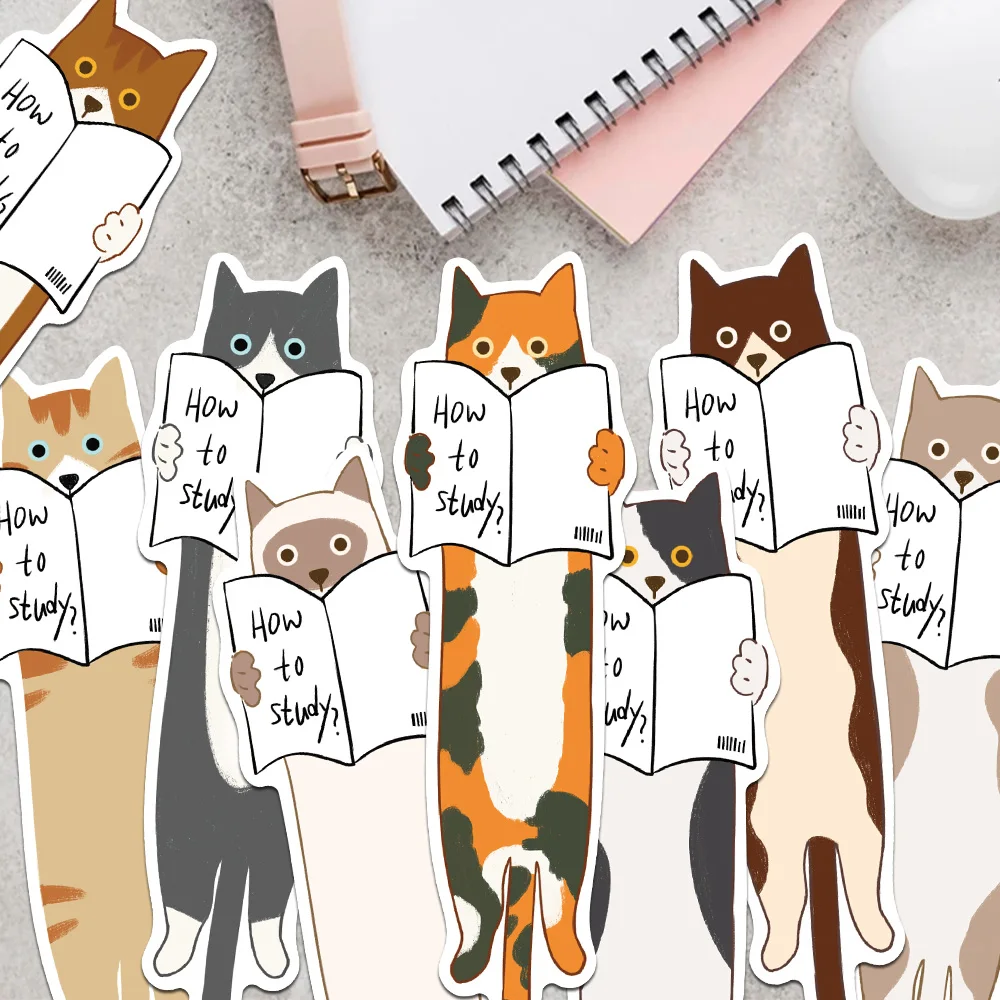 30 قطعة قراءة القطط الإشارات المرجعية صفحات القراءة الكتب المسمى لوازم ثابتة DIY بها بنفسك الإبداعية الجمالية المرجعية الطلاب الهدايا