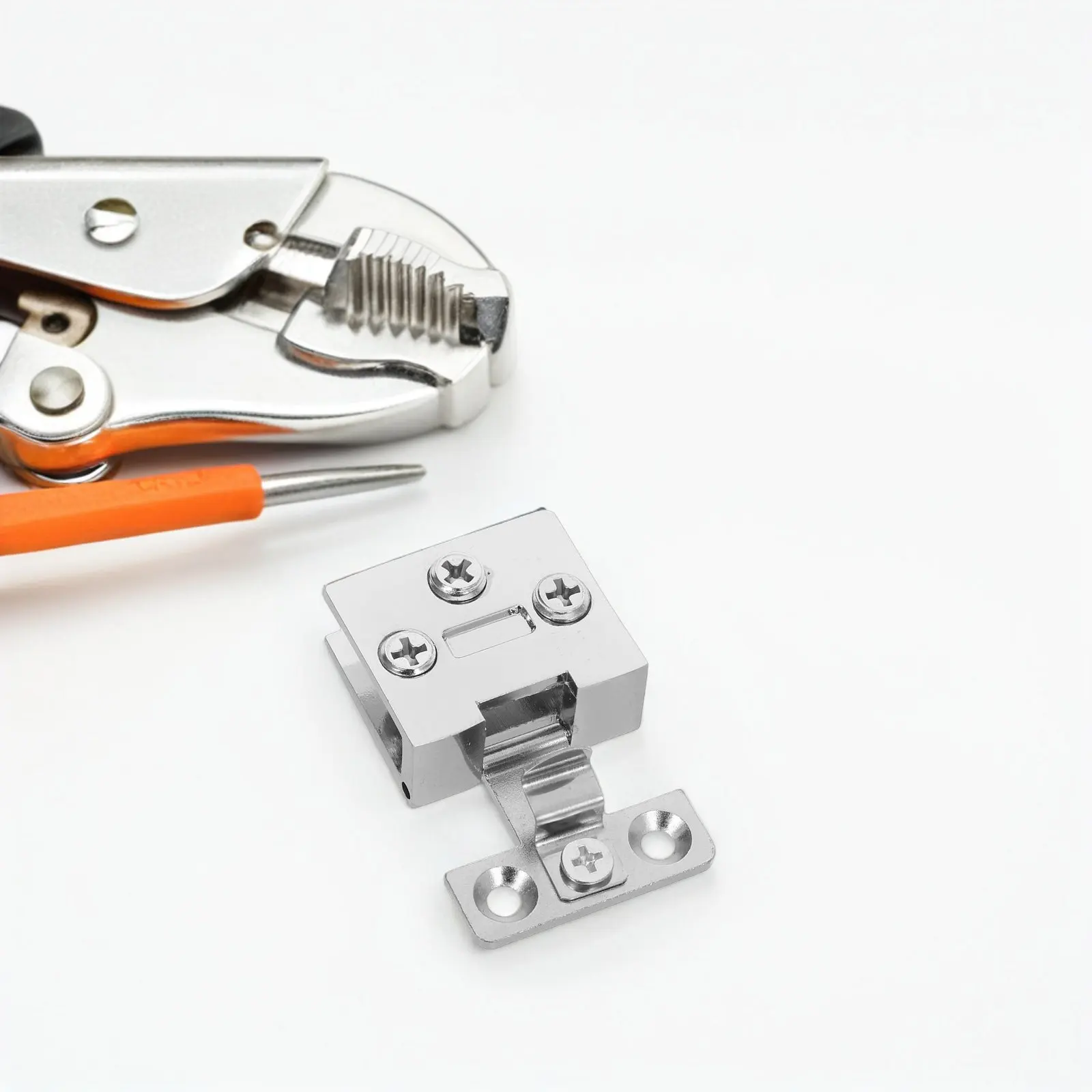 4Pcs Glass Door Hinges No Drilling Clamp Stainless Steel for Easy Install 3-8Mm Tempered Glass Cabinet Wine Bathroom