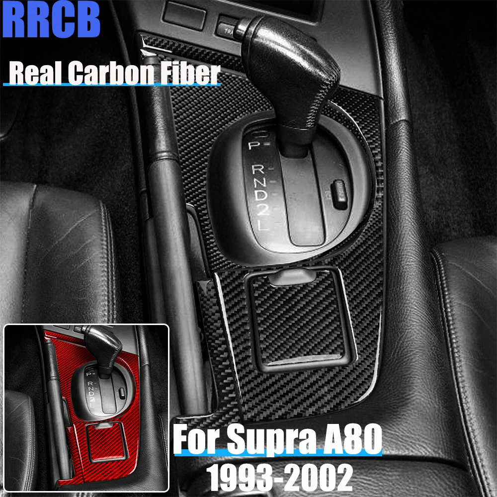 

Настоящие автомобильные аксессуары из углеродного волокна, набор переключения передач, мягкая наклейка на крышку для Toyota Supra MK4 JZA80/A80 1993 1994 95 96 97-2002