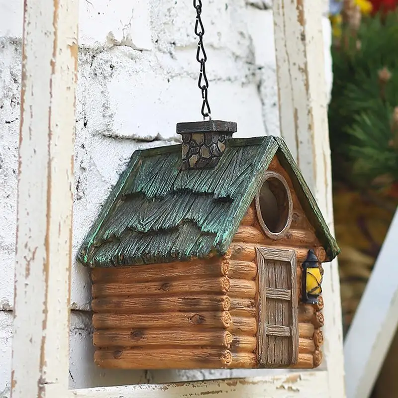 Bird Houses Resin Parrot Hanging House Hanging Bird House Waterproof Outdoor Bird Nest For Outdoor Garden Balcony Courtyard