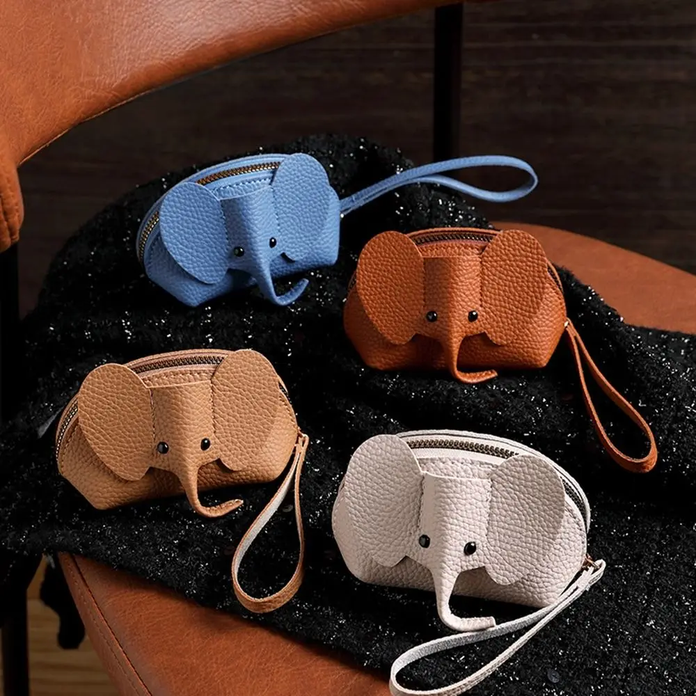 Bag Elephant With Key Ring PU Leather Zipper Change Purses Small Purse Wallets Card Holder Korean Money Bag Women Coin Purse