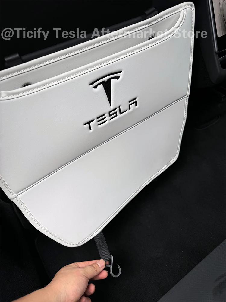 Für Tesla Model Y/YL Juniper Zubehör Innenausstattung Schutzpolster Model 3 Highland Weiße Ledermatten 2 Stück Cockpit 2 Seiten – Detail 2