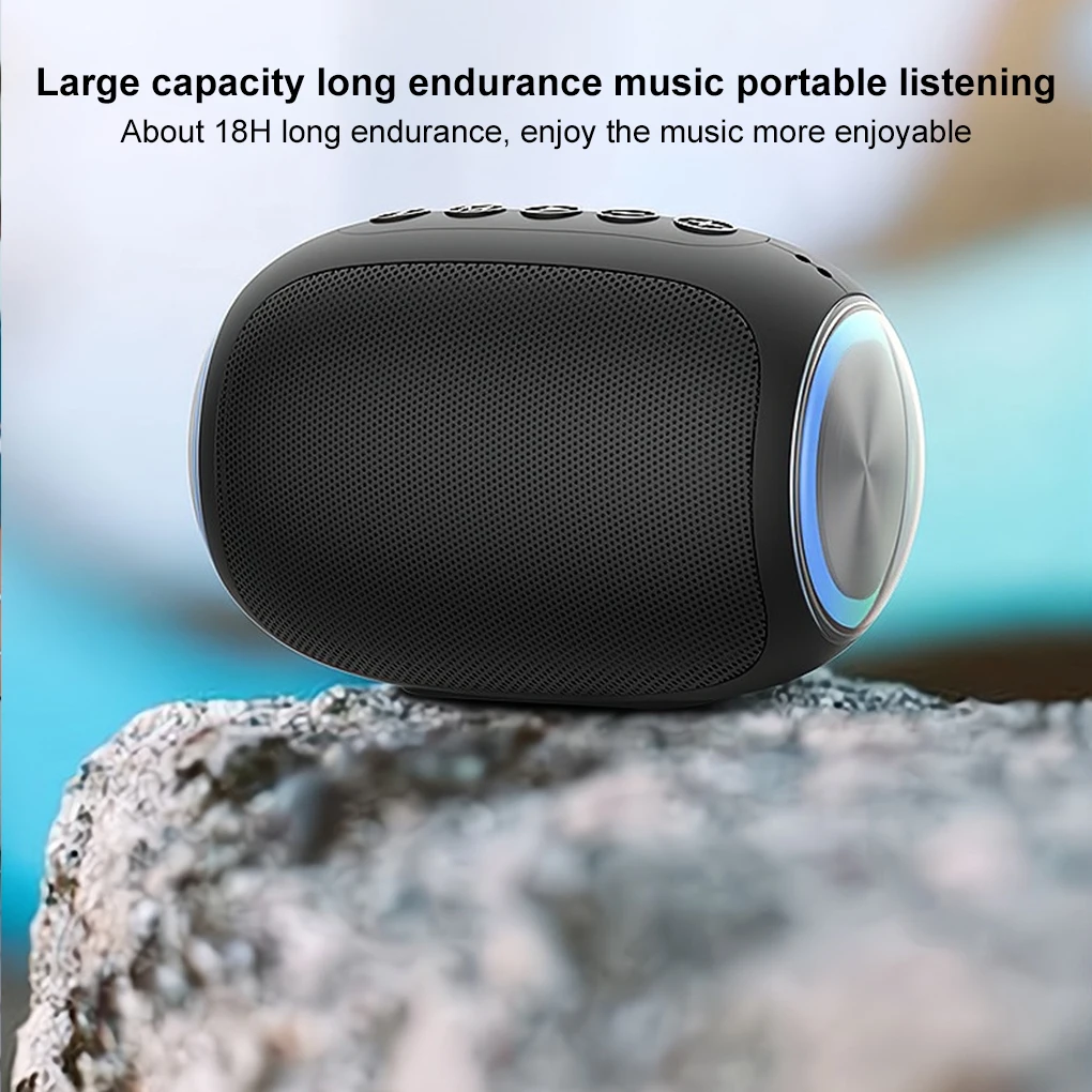 سمّاعات بلوتوث 360 °   مكبر صوت لاسلكي محمول بصوت ستيريو مع وضع راديو يدعم تشغيل بطاقة TF