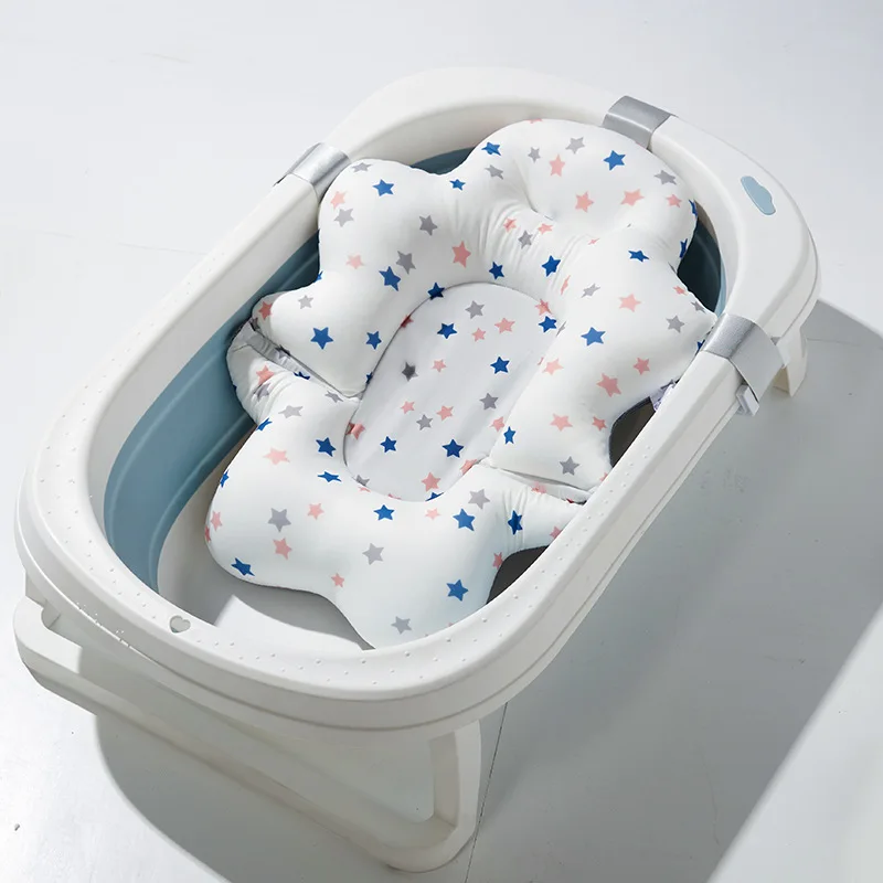 Soft Baby Shower Bath Tub Pad Non-Slip Bathtub Mat Newborn Safe Security Bath Support Cushion Suspension Pillow Care Accessories