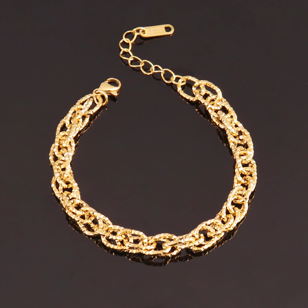 316L Stainless Steel Irregular Bracelet For Women Punk Simple Geometric Chain Bracelets Men Jewelry Gift