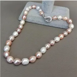 KSRA Fashion Natural Freshwater Pearl Pink Purple White Mixed Color Pearl Choker Necklace For Women Girl Jewelry Gift