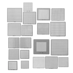 E9LB BGA Rework Net,27pcs BGA Universal Reballing Rework Net Stencils Steel Template Mesh Directly Heat Set  for Laptop