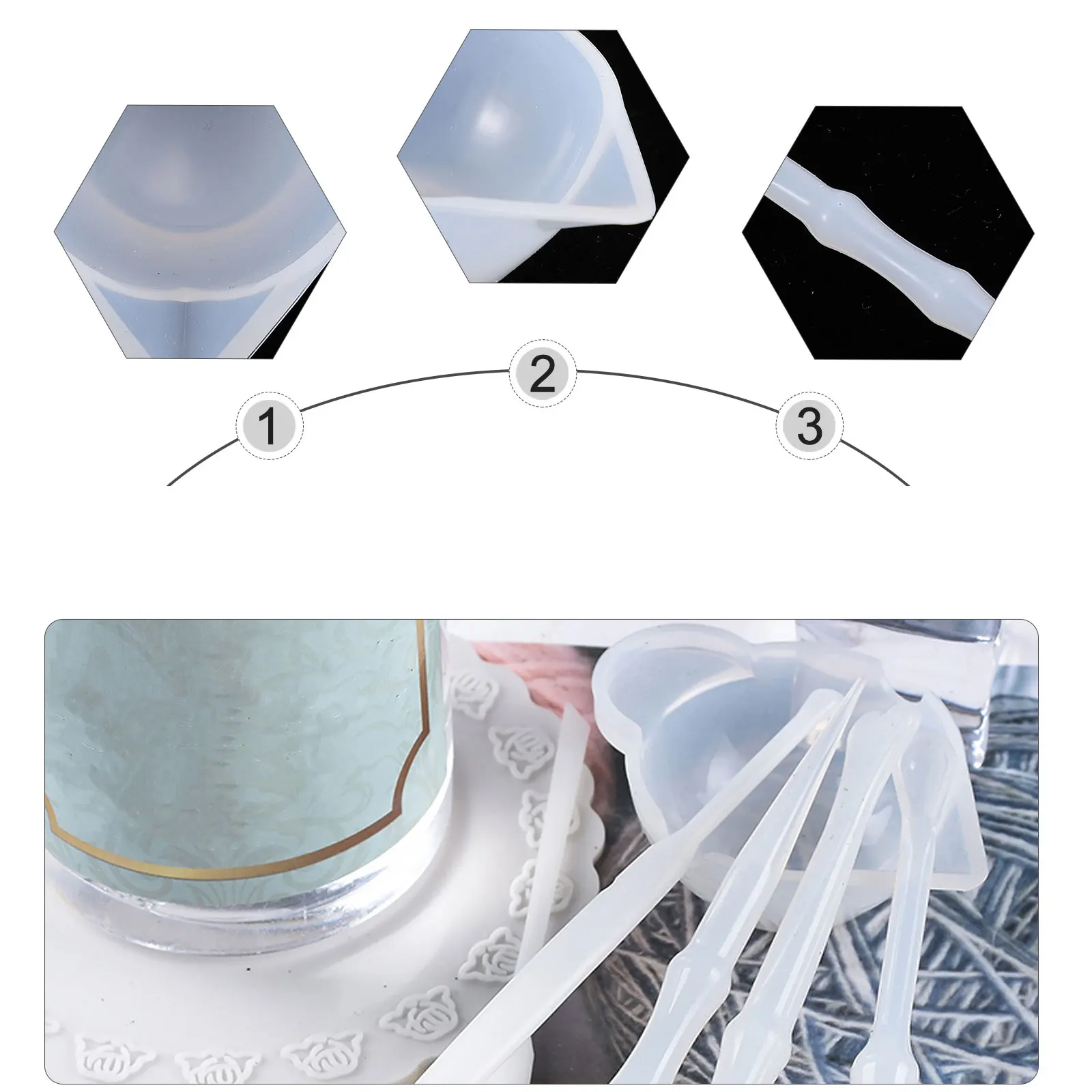 

1 Set Of Silicone Epoxy Mixing Tools DIY Craft Mixing Cups And Stirring Sticks For Beginners