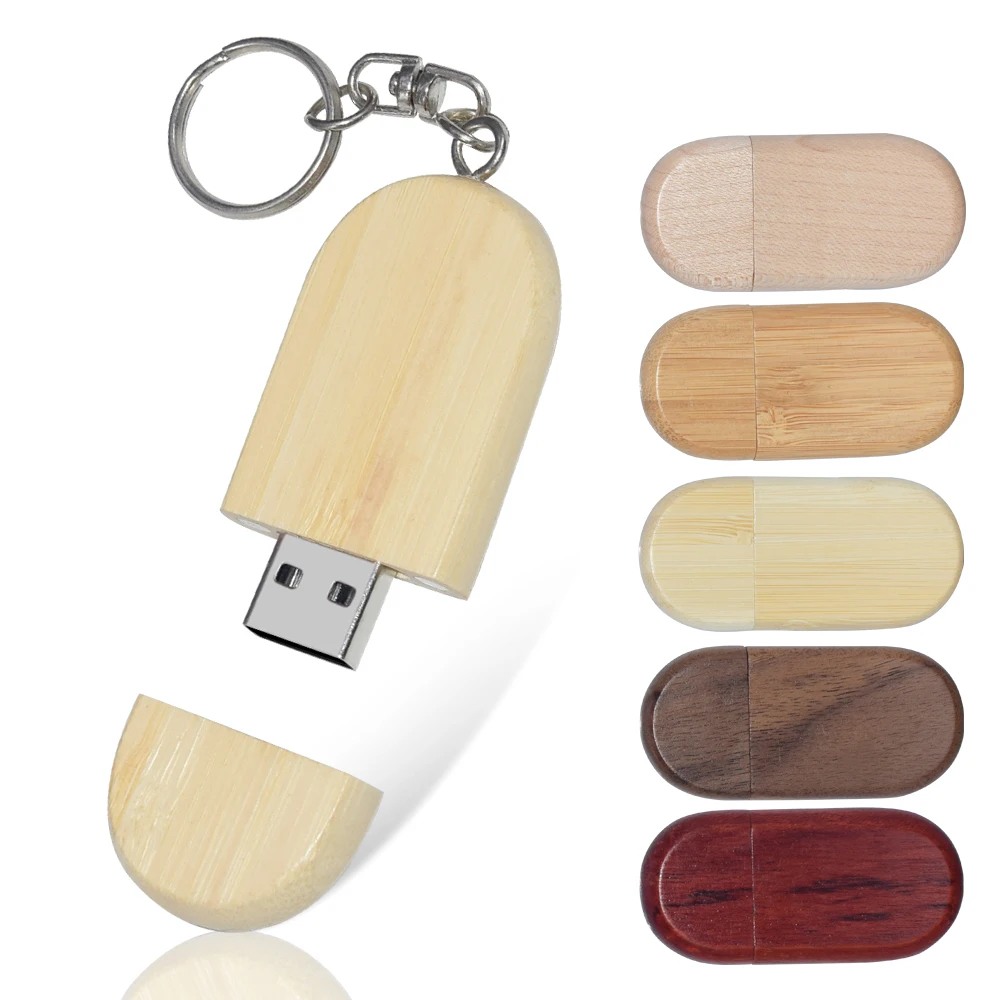 30pcs/lot Wood USB 2.0 Flash Drives 4GB Free Custom Logo Memory Stick 64GB Pen Drive 32GB with Free Key Ring Memory Stick U Disk