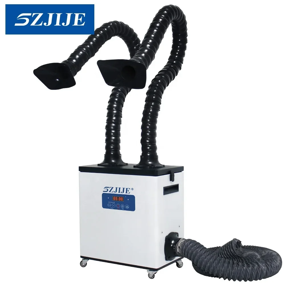SZJIJE New Popular Two Heads Solder Smoke Sucker Laser Marking Fume Extractor with External Outlet
