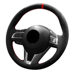 Alfanxi Hand Stitch Alcantara Steering Wheel Cover Compatible with Mazda 3 Axela Mazda 6 Atenza Mazda 2 CX-5 2013-2017